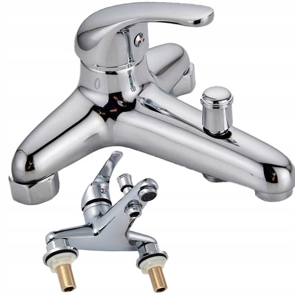 Badekarsarmatur, 2-huls, 145 mm, messing, retro, klassisk, til badekar