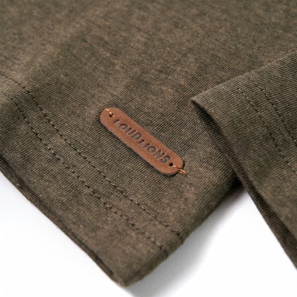Barn långärmad t-shirt, khaki melerad, 104