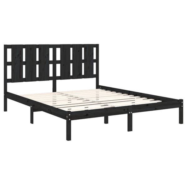 vidaXL sengestel sort massivt træ 150x200 cm