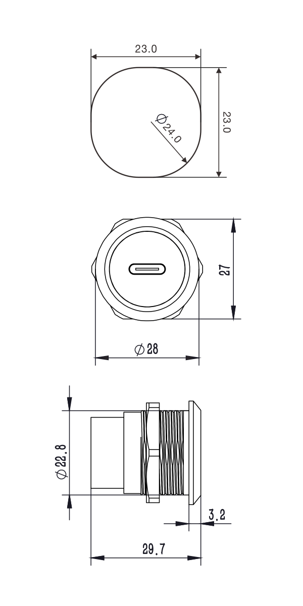 USB-C-kontakt Roxtone RAUC24-C