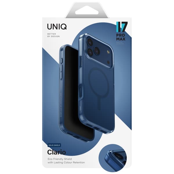 UNIQ Clario MagSafe-etui til iPhone 17 Pro Max, blå