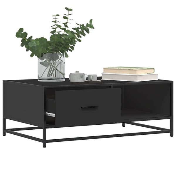 vidaXL sofabord, sort, 90x57x35 cm, træbaseret materiale