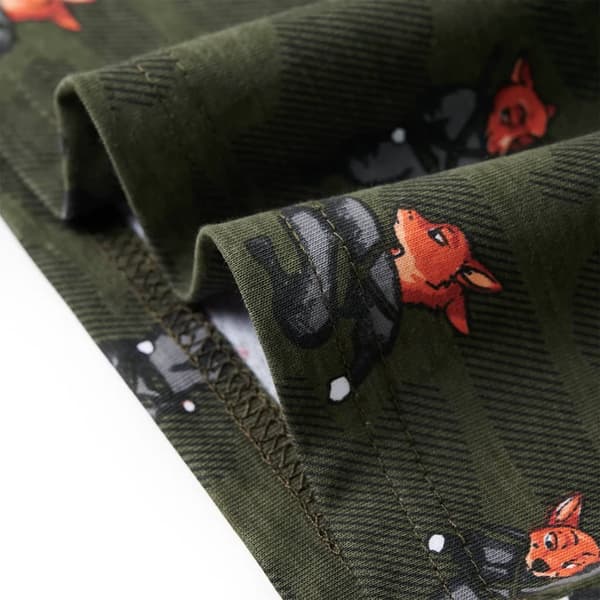 Barnpyjamas med lång ärm, khaki, 128