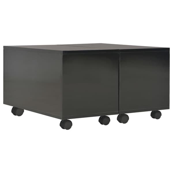 vidaXL sofabord sort højglans 60x60x35cm spånplade
