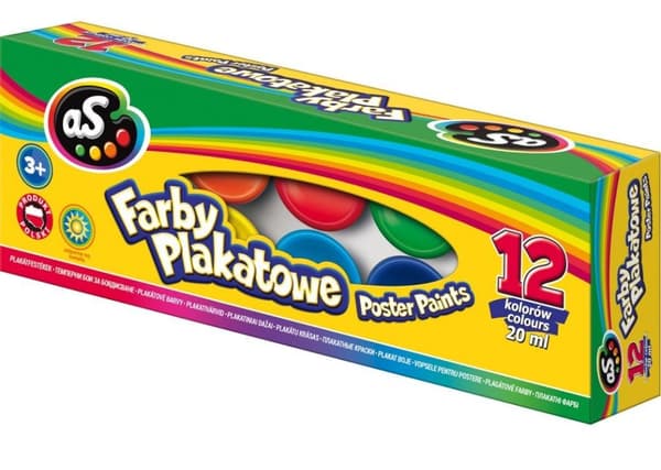 Plakatmaling 12 farver 20ml AS