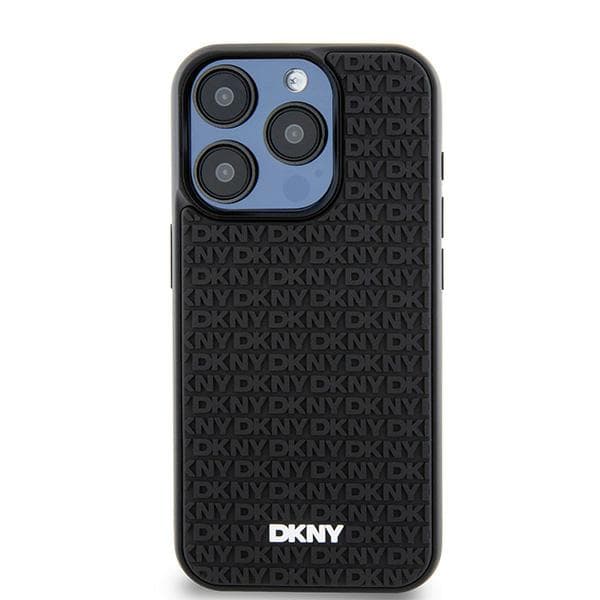 DKNY 3D Rubber Repeat Pattern-skal till iPhone 15 Pro Max, Svart