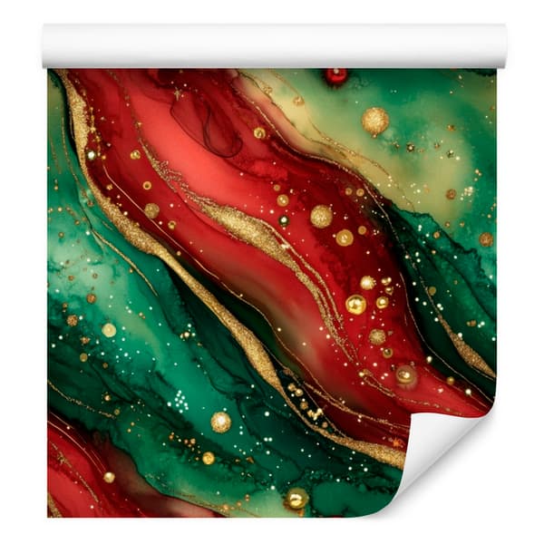 Mustetapetti Punainen, vihreä ja pullonvihreä 50x1000 cm