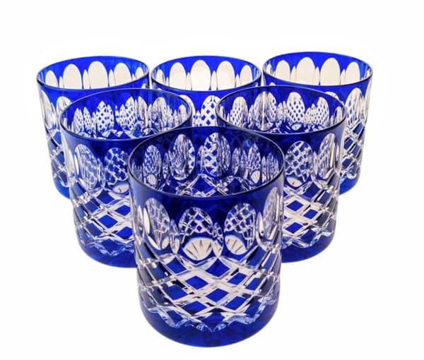 Koboltkrystal whiskyglas 280ml Krata Olive