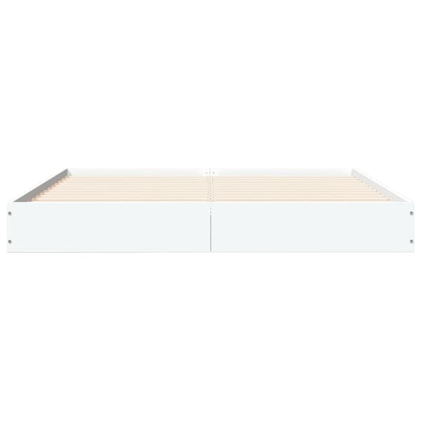 vidaXL Sängram vit 135x190 cm träbaserat material