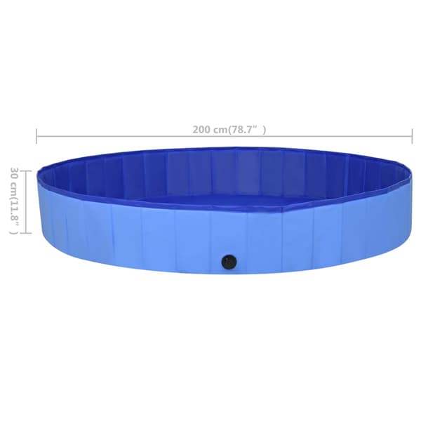 vidaXL foldbar hundepool blå 200x30 cm PVC
