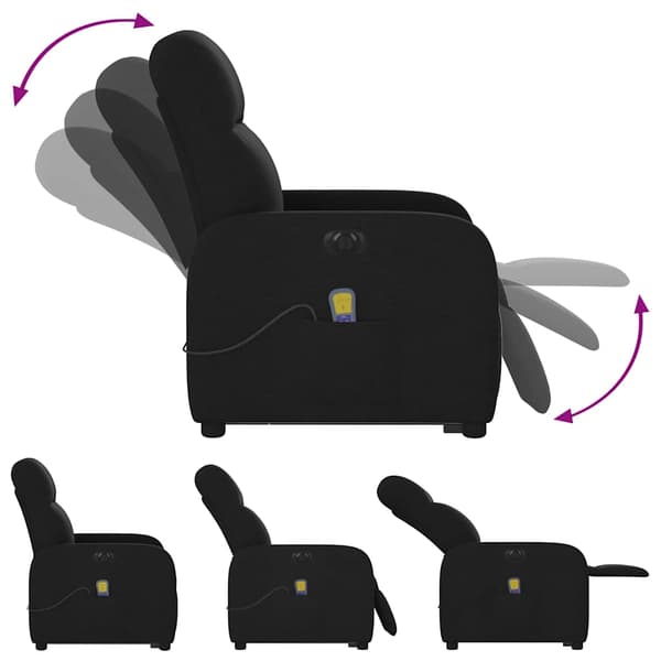 vidaXL elektrisk liftmassagestol lænestol sort