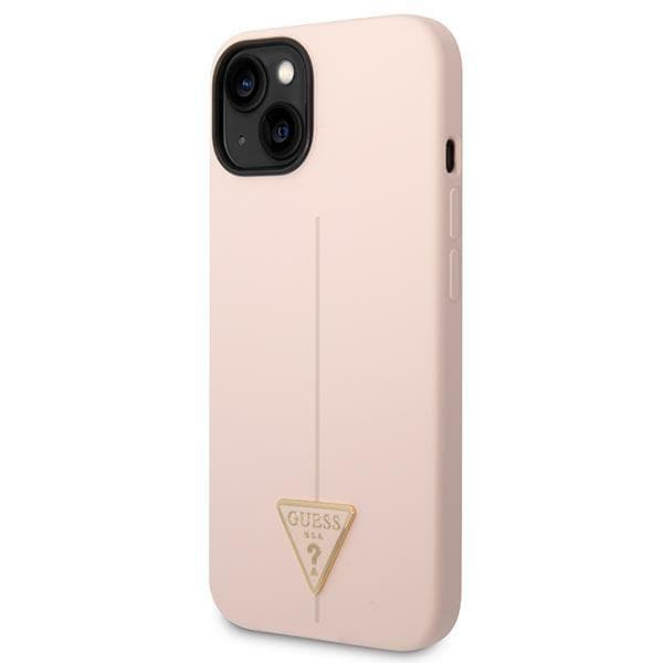 Guess Silikone Trekantet Logo Etui til iPhone 14 Plus, Pink