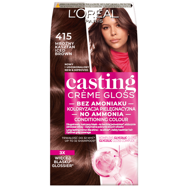 L'ORÉAL CASTING CREME GLOSS -hiusväri - 415 FROSTED CHESTNUT (48ml, 72ml, 60ml)
