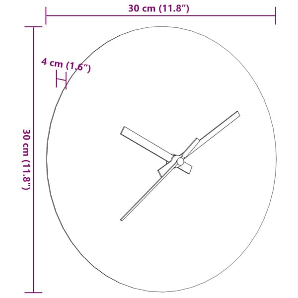 vidaXL Väggklocka med lysande visare och siffror, Ø30 cm