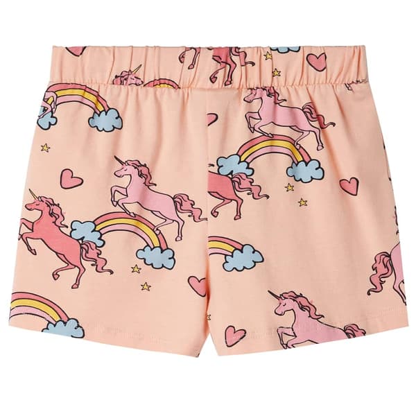 Barnpyjamas med kort ärm, ljusorange, 128