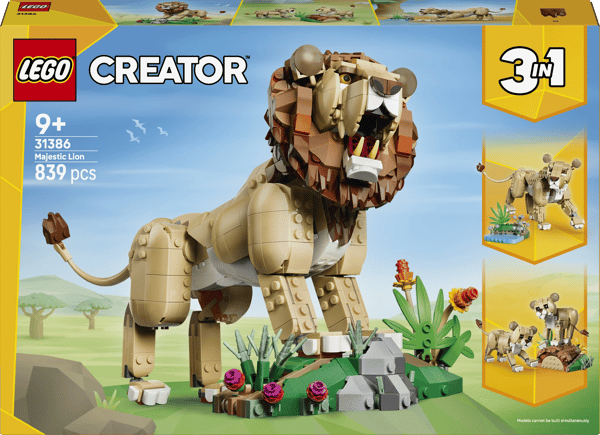 LEGO Creator Vilda Djur: Stolt Lejon 839 Delar Set (31386)