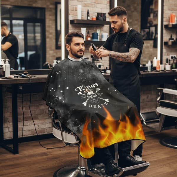 Barbermantel för en stor hårsalong