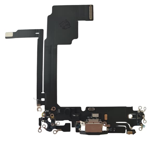 ORG Original demonterad laddningskontakt för Apple iPhone 15 Pro Max, svart