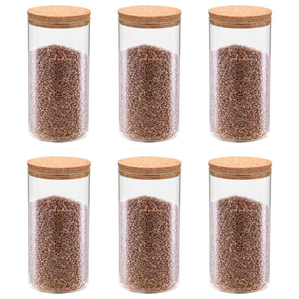 vidaXL Glasburkar med korklock, 6 st, 1400 ml