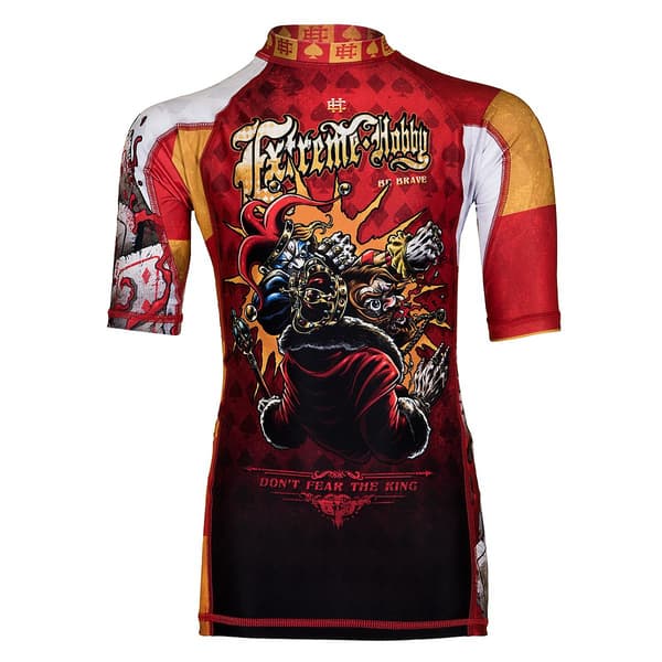 Kortärmad rashguard barn KILLER CARDS 2 116 RÖD