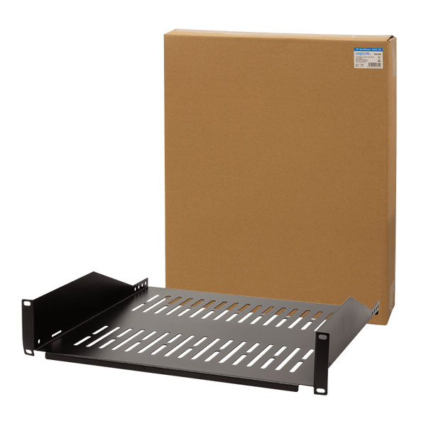Hylde til LogiLink 19" rackskab, dybde 400 mm, frontmontering, 25 kg