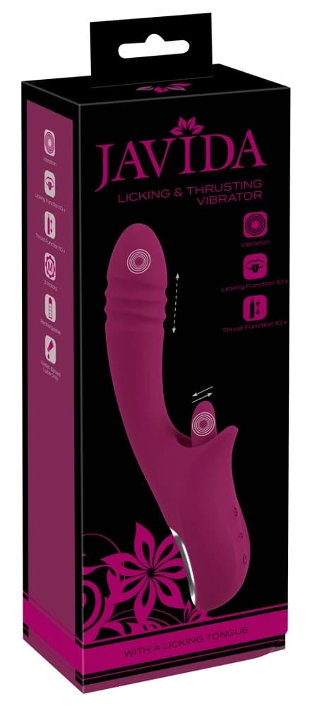 Javida Licking & Thrusting Vibra silikonmodell med rörelsefunktion