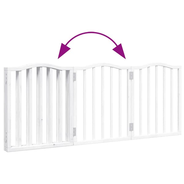 vidaXL foldbart sikkerhedsgitter til hunde, 3 paneler, hvid, 150 cm