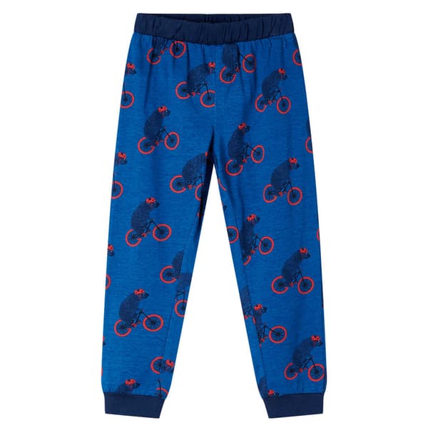 Barnpyjamas med lång ärm, marinblå, 116