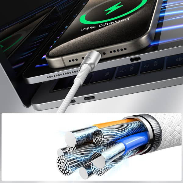 Avanceret serie 30W USB-C til iPhone Lightning-kabel 1,2m - Grå