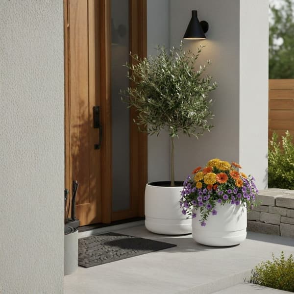 LUNA VAS blomkruka vit 42 cm