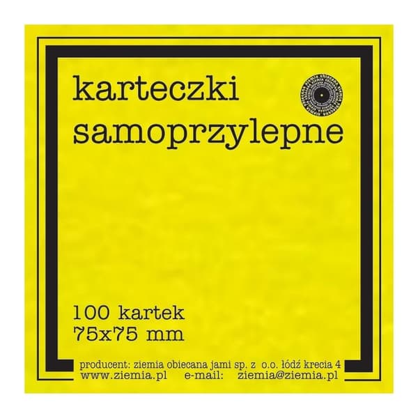 Fluo-selv notesblok 75x75mm 100K gule