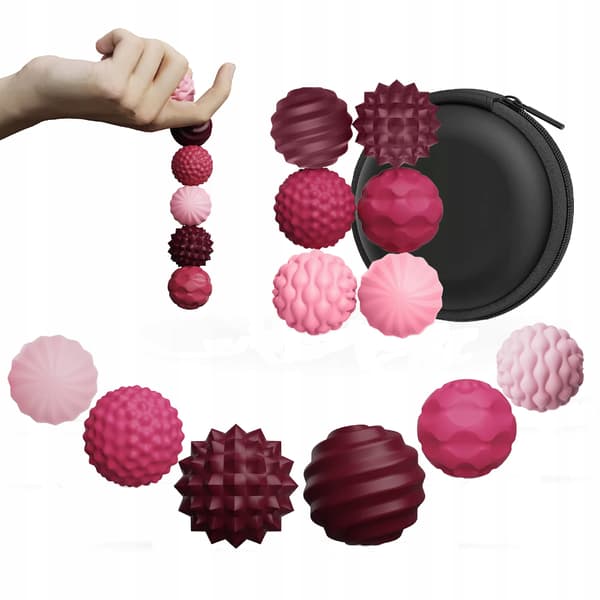 Magnetiske antistress-sensoriske bolde med etui ADHD ASD SI 6 stk. lyserøde