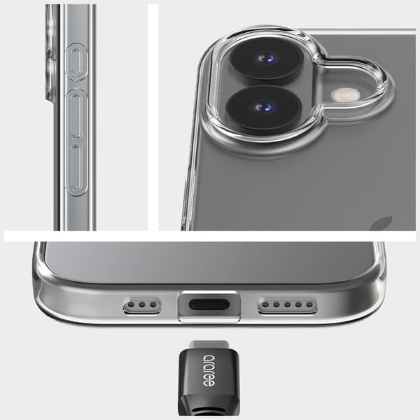Araree A Fit -kotelo iPhone 17 Pro Maxille, läpinäkyvä