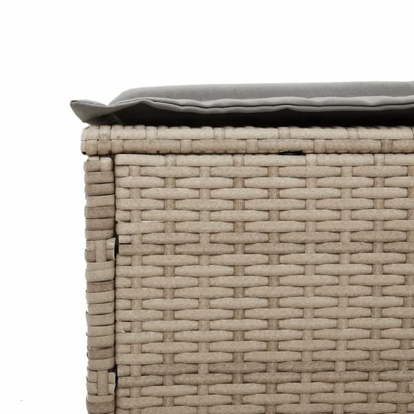 vidaXL Solstol med kudde, beige, polyrotting