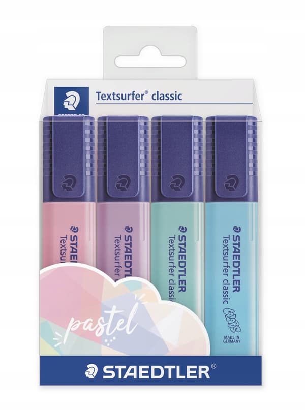 Textsurfer klassisk pastel overstregningstusch, 4 farver 3552