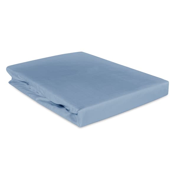 Bomuldslagner 90x200 glat satin, lyseblå