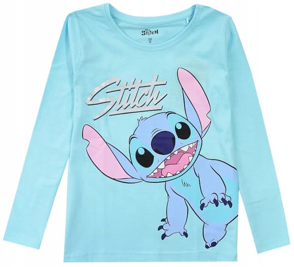 Stitch Sticz pigebluse langærmet bomuld blå 98