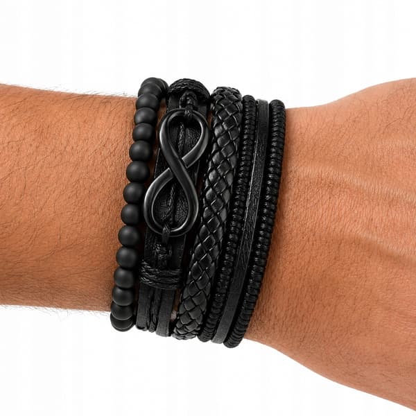 FLÄTAT LÄDERARMBAND FÖR HERR, TITAN, DIAMANT, SOM GÅVA