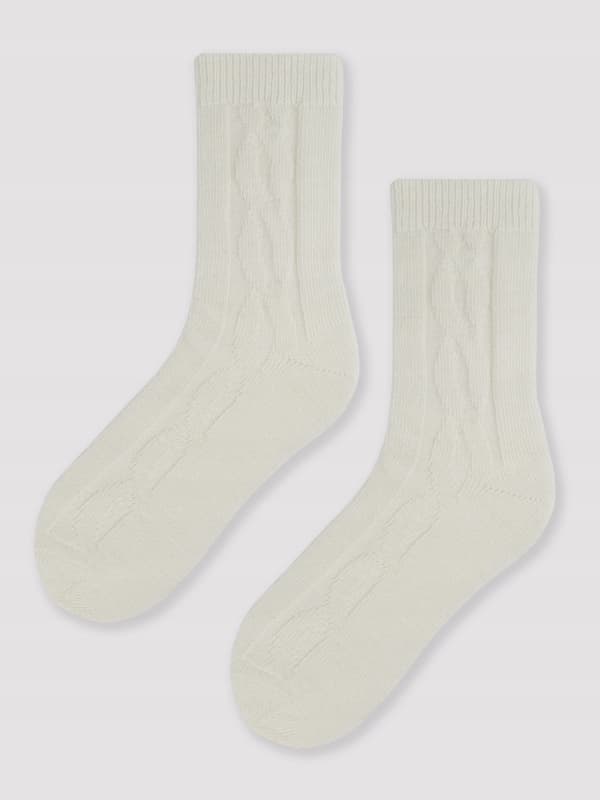 Noviti damstrumpor ull varma flätade beige 35/38 V010Z