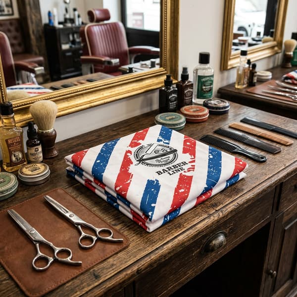 Barbermantel för en stor hårsalong