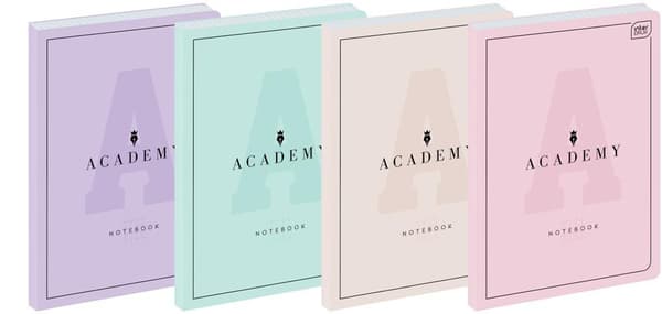 Notesbog B5/128K gitter Academy Pastel (5 stk.)
