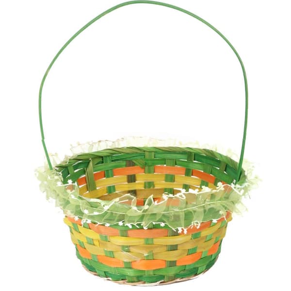 Påskskorg med volang för påskdekorering, diameter 21 cm