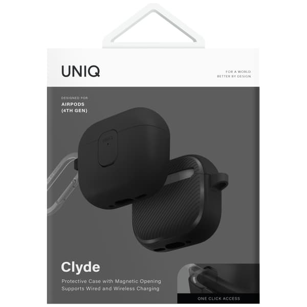 UNIQ Clyde-etui til AirPods 4 - Låsetui, sort