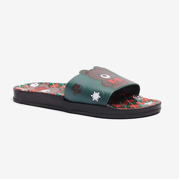 Dame Teddy Bear Pool Flip-Flops Grøn Riki 40/41
