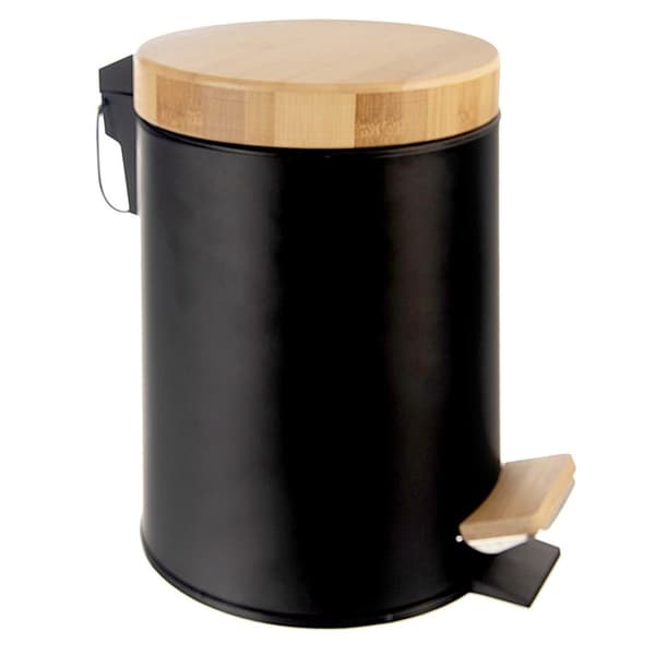 Metal affaldsspand med pedal, sort, SORT, 3 l