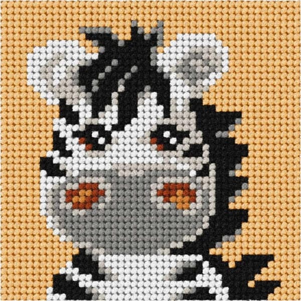 Broderi. Mitt första broderi - Zebra