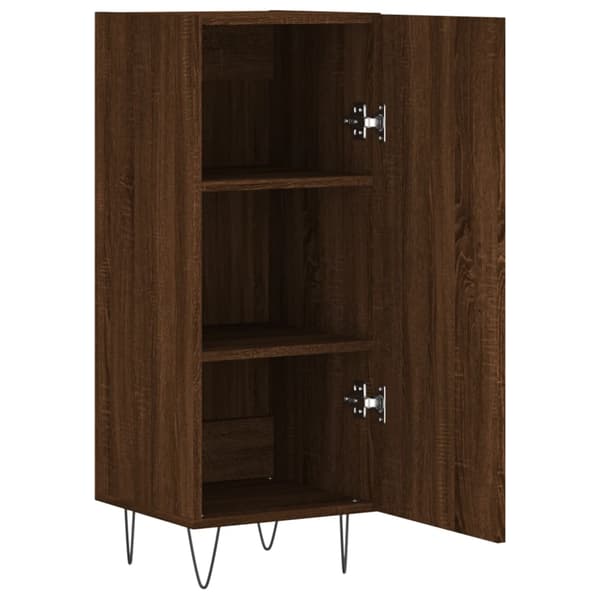 vidaXL skab brunt egetræ 34,5x34x90 cm træbaseret materiale