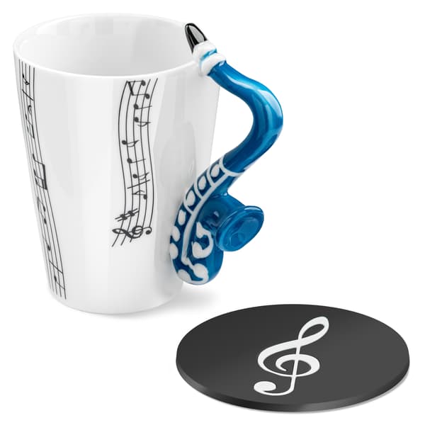 Musikduo-set - SAXOFONmugg + underlägg