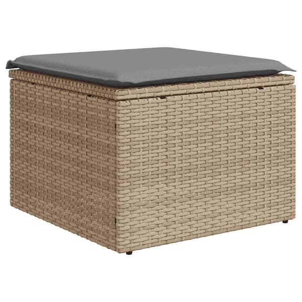 vidaXL 2-delt sofasæt med hynder, beige, polyrattan og akacie