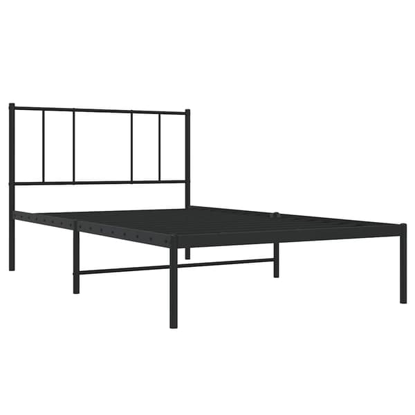 vidaXL metalsengestel med hovedgærde sort 100x190 cm